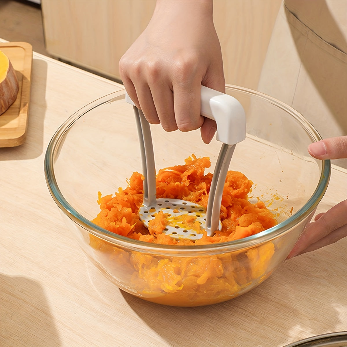1pc Potato Masher – Non-Slip Handle, Manual Fruit & Vegetable Crusher - Urbizia