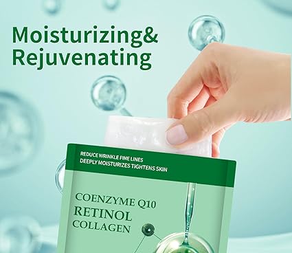 10-Pack Collagen Face Masks – Q10 & Retinol Anti-Aging Hydration - Urbizia