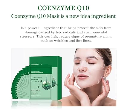 10-Pack Collagen Face Masks – Q10 & Retinol Anti-Aging Hydration - Urbizia
