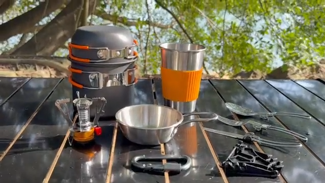 10Pcs Camping Cookware Mess Kit - Urbizia