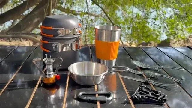 10Pcs Camping Cookware Mess Kit - Urbizia