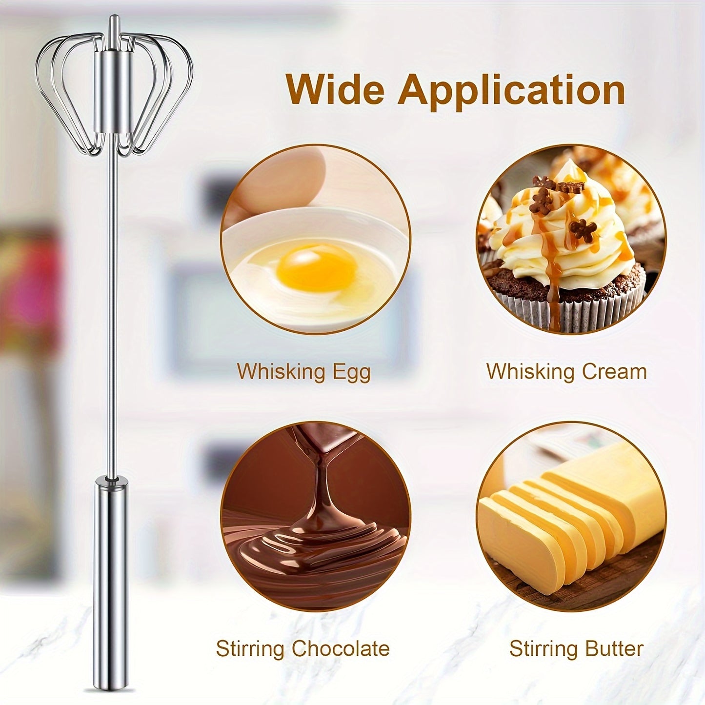 Multifunctional Stainless Steel Whisk & Milk Frother - Urbizia