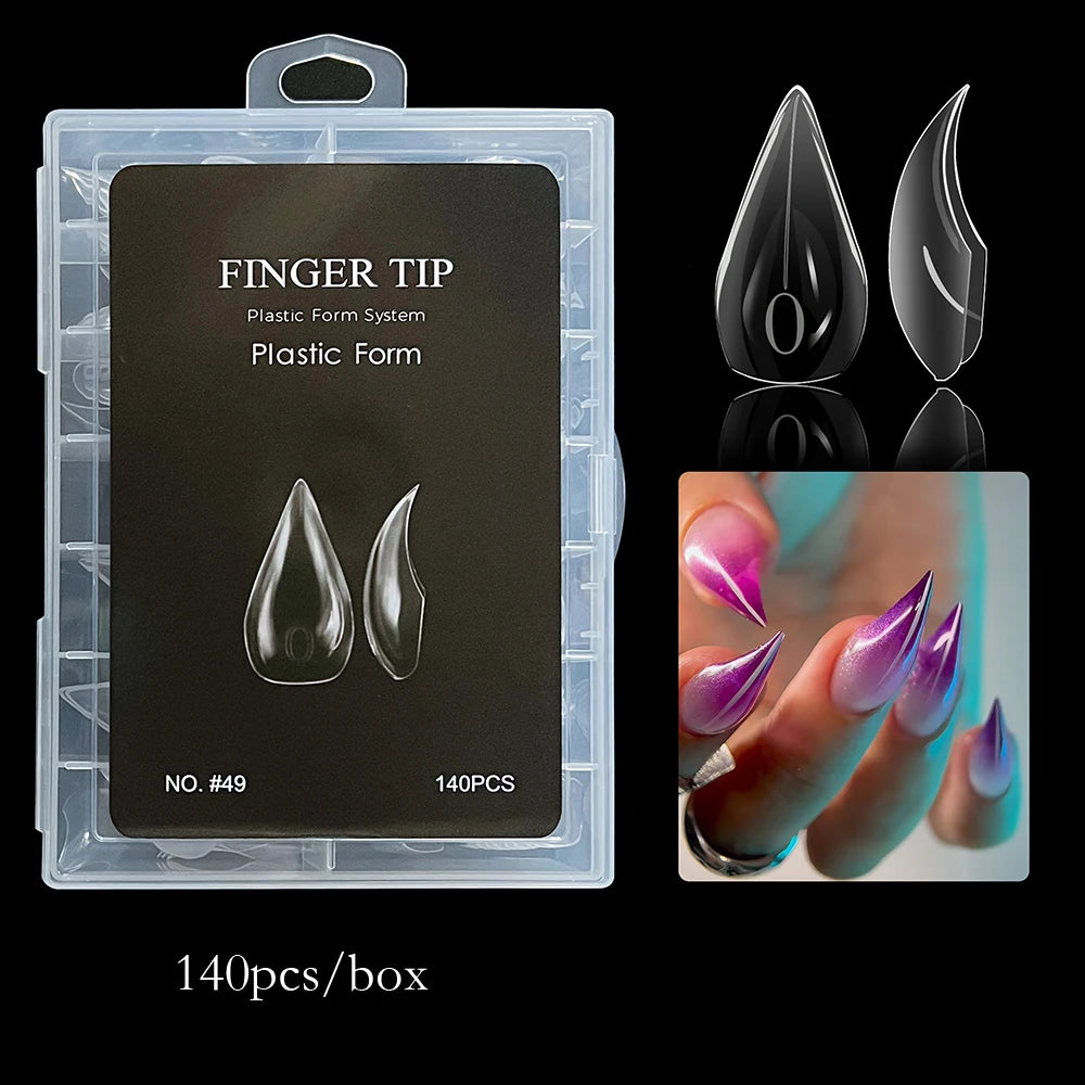 140Pcs Mini 3D Cat Claw & Eagle Claw Nail Forms – Reusable Dual Nail Molds for Poly Gel Extensions