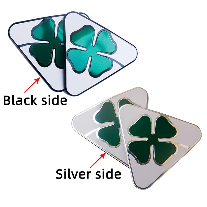 1 Pair Aluminum Four-Leaf Clover Fender Stickers – Car Exterior Decoration for Alfa Romeo Giulia & Stelvio