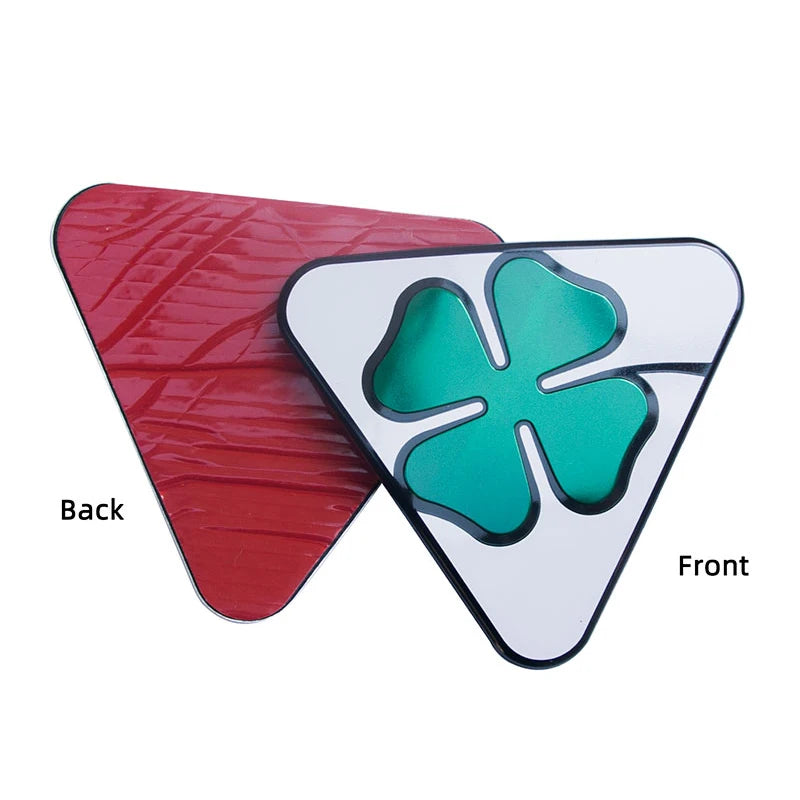 1 Pair Aluminum Four-Leaf Clover Fender Stickers – Car Exterior Decoration for Alfa Romeo Giulia & Stelvio
