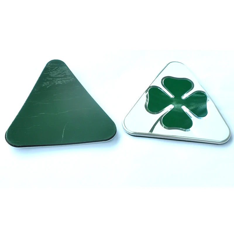 1 Pair Aluminum Four-Leaf Clover Fender Stickers – Car Exterior Decoration for Alfa Romeo Giulia & Stelvio