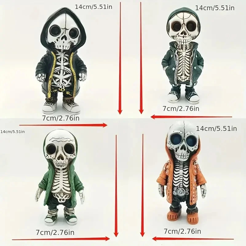 1pc Cool Skeleton Figure – Gothic Skull Statue & Collectible Halloween Decoration for Home, Office & Room