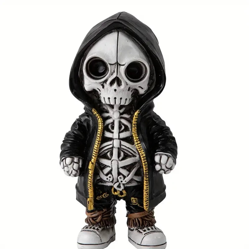 1pc Cool Skeleton Figure – Gothic Skull Statue & Collectible Halloween Decoration for Home, Office & Room