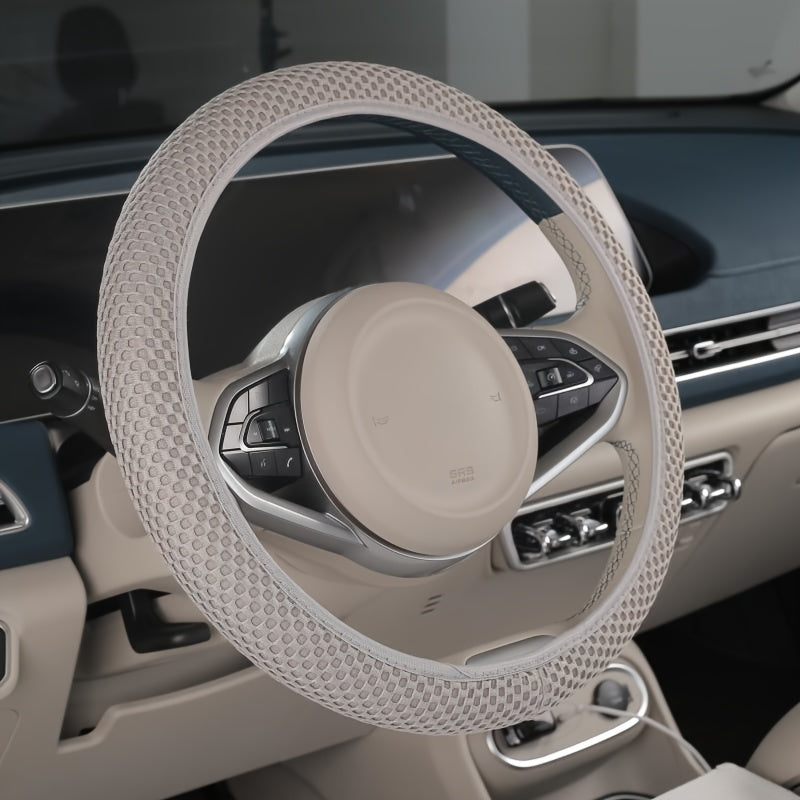 Non-Slip Ice Silk Steering Wheel Cover – Breathable & Stretch Fit - Urbizia