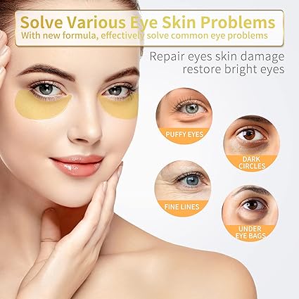 24K Gold Under Eye Patches – Collagen & Hyaluronic Acid (60 Pack) - Urbizia