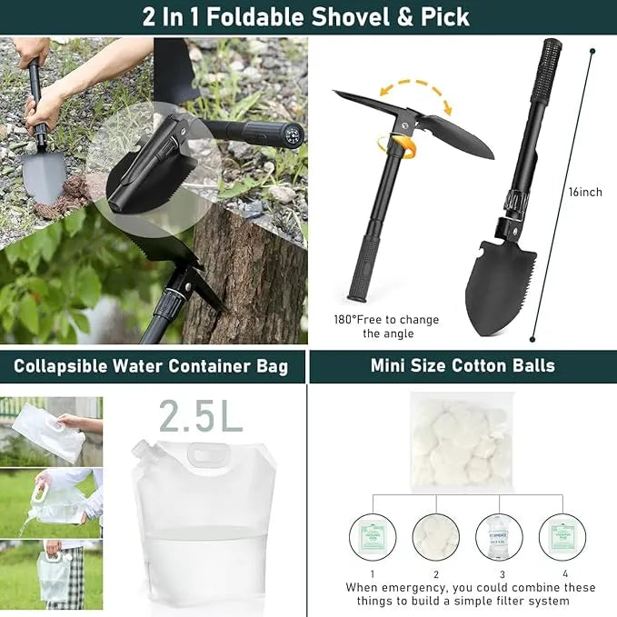 262-Piece Survival Kit with First Aid - Urbizia