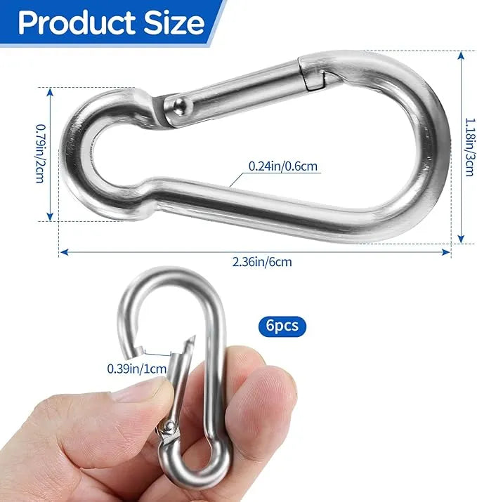 304 Stainless Steel M6 Carabiners Clips - Urbizia