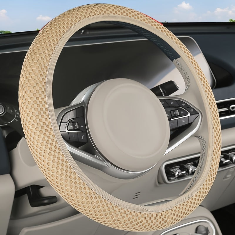 Non-Slip Ice Silk Steering Wheel Cover – Breathable & Stretch Fit - Urbizia