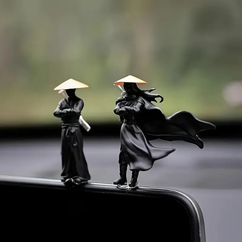 3PCS Mini Samurai Statue Set – Dashboard & Desk Decor