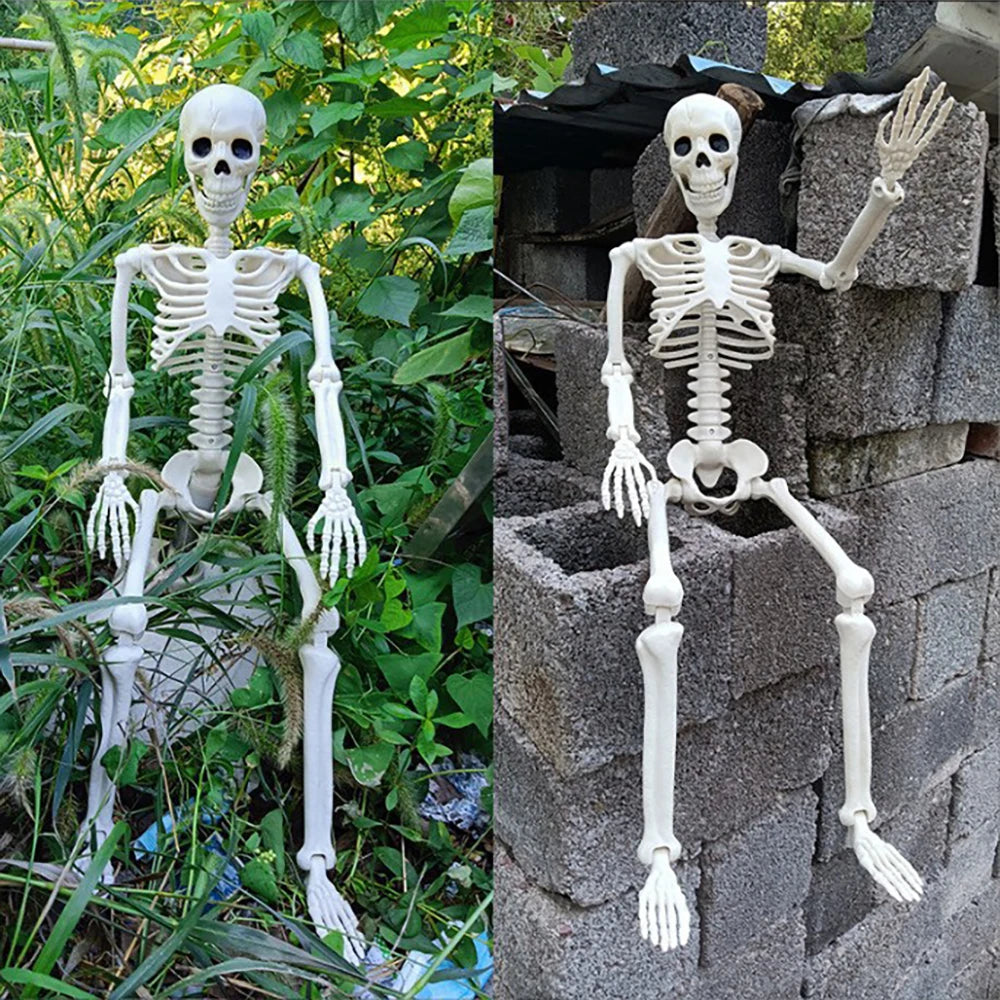 40cm Halloween Human Skeleton Decoration – Posable Fake Bone Horror Prop for Haunted House & Party Décor