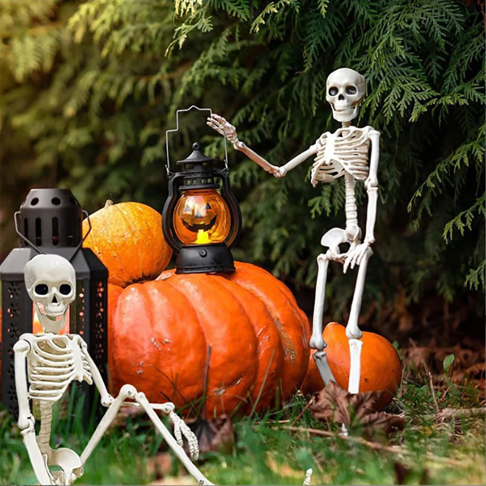 40cm Halloween Human Skeleton Decoration – Posable Fake Bone Horror Prop for Haunted House & Party Décor