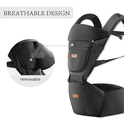6-in-1 Baby Carrier with Hip Seat – Newborn to Toddler Adjustable Carrier (Grey) - Urbizia