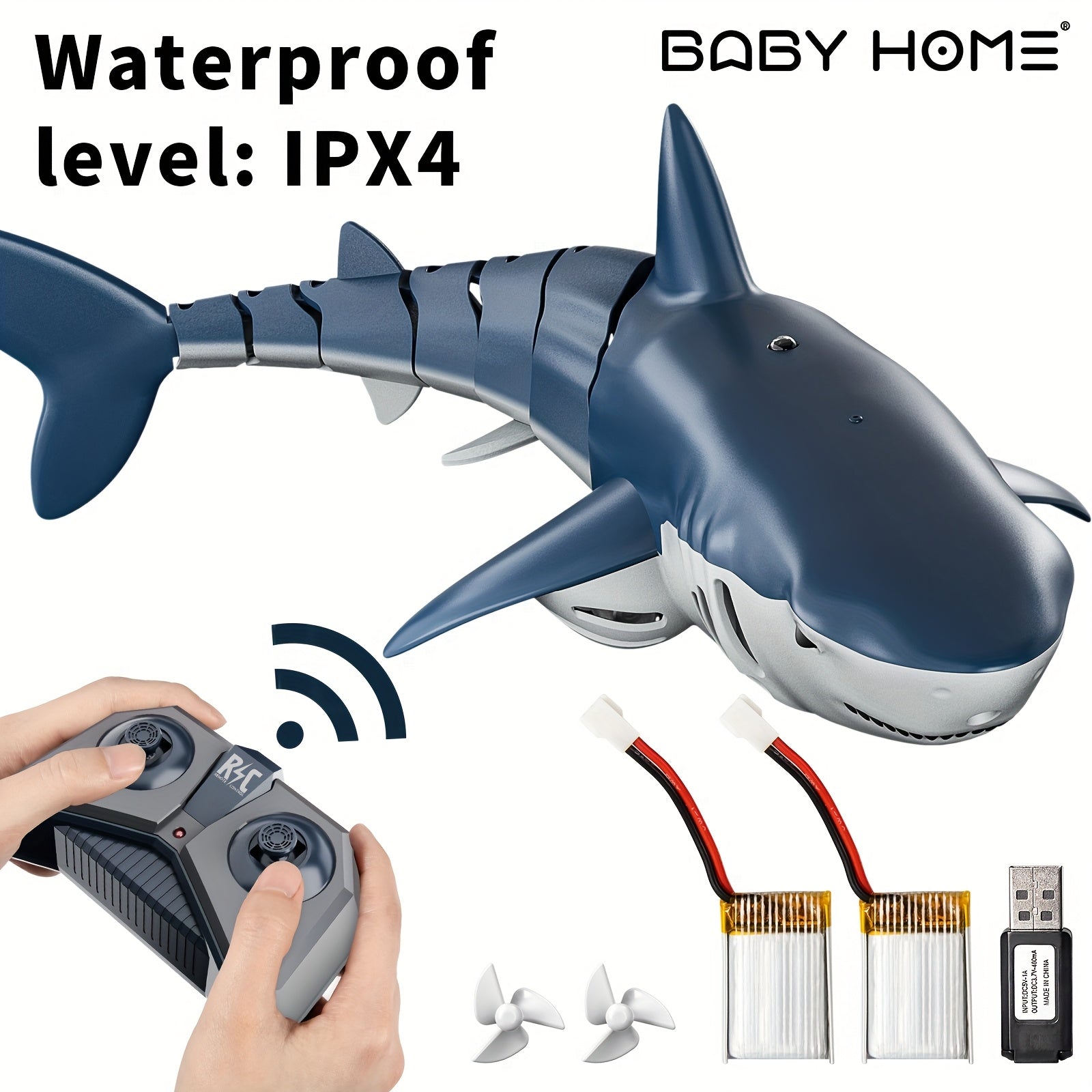 Remote Control Shark Toy – Water Spray & Lights - Urbizia