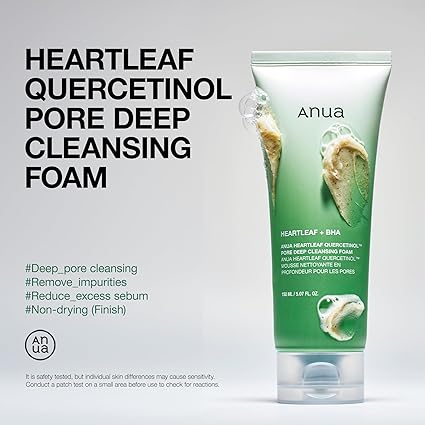 ANUA Heartleaf Quercetinol Pore Deep Cleansing Foam – Korean Face Wash 150ml - Urbizia