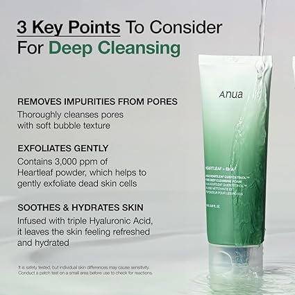 ANUA Heartleaf Quercetinol Pore Deep Cleansing Foam – Korean Face Wash 150ml - Urbizia