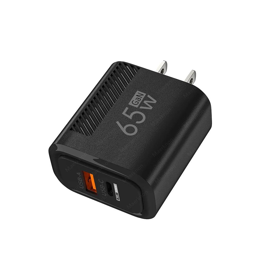 65W GaN USB C Fast Charger QC3.0 EU/US Plug Phone Charger Adapter For iPhone Samsung Xiaomi Quick Charging Type C Wall Charger