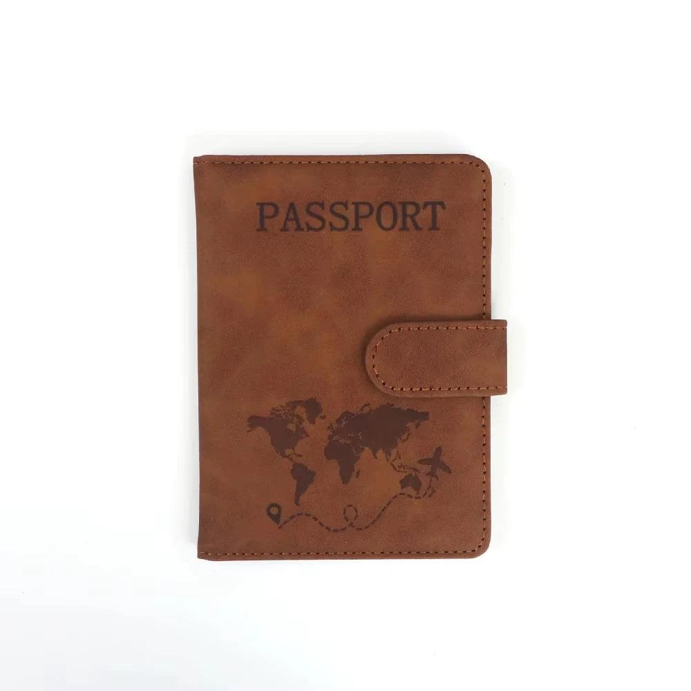 Customized name PU magnetic snap RFID multi-functional SIM card carrying case for passport, map, ticket clip organizer bag