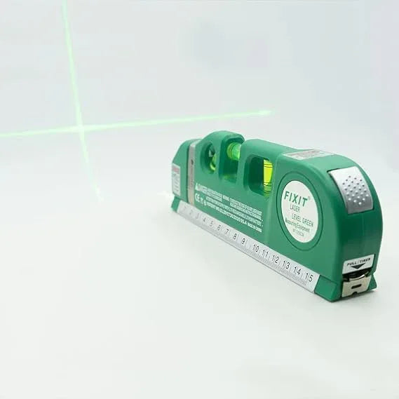 AikTryee Laser Level Tool – Cross Line, Vertical & Horizontal Leveler with Metric Ruler 8ft/2.5M - Urbizia