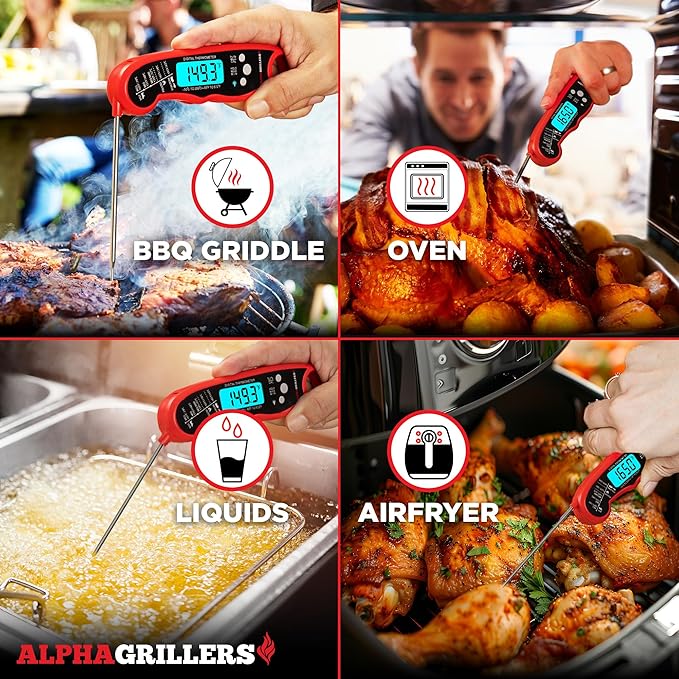 Alpha Grillers Digital Meat Thermometer – Instant Read Cooking & BBQ Probe - Urbizia
