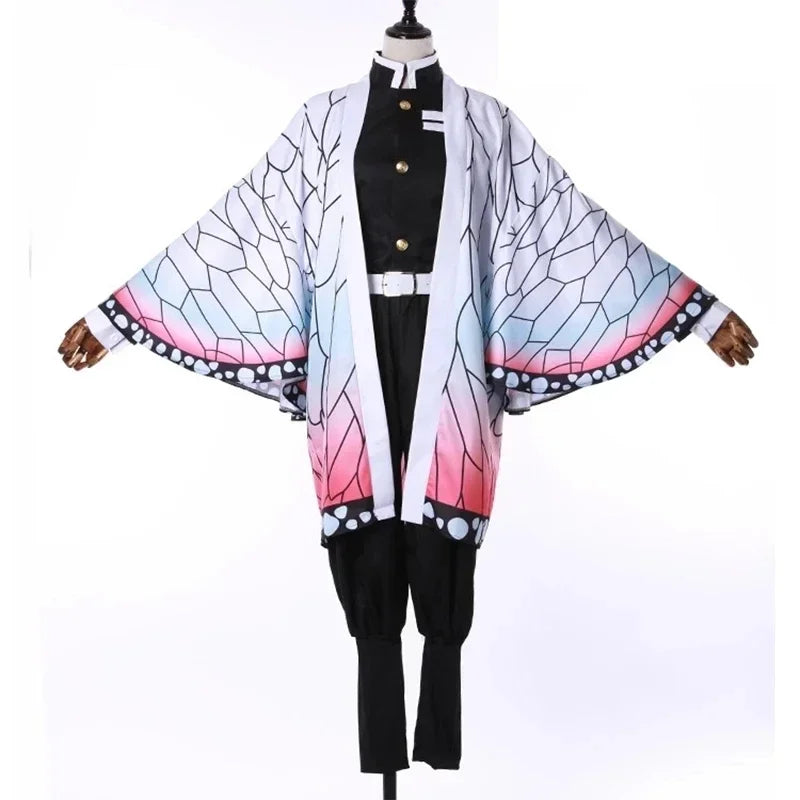 Anime Demon Slayer Kimetsu no Yaiba Shinobu Kochou Cosplay Costume – Kimono Uniform for Halloween & Anime Events