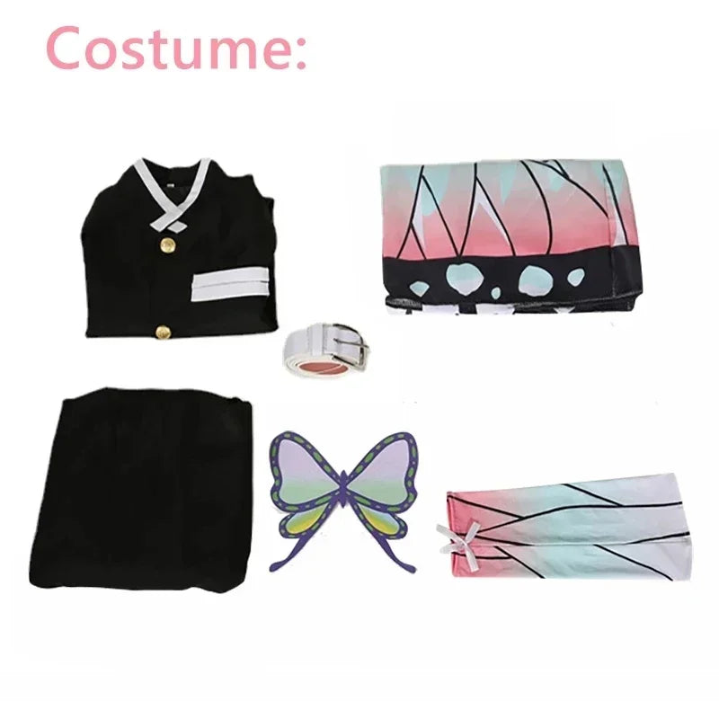 Anime Demon Slayer Kimetsu no Yaiba Shinobu Kochou Cosplay Costume – Kimono Uniform for Halloween & Anime Events