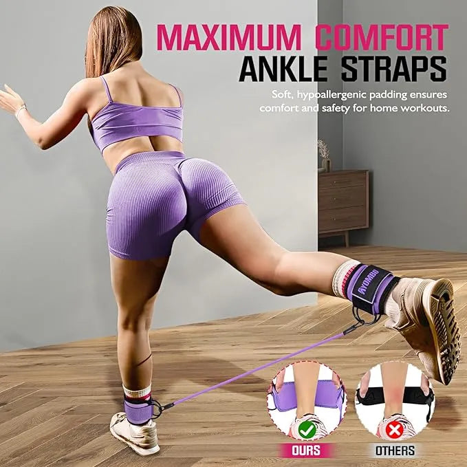 Ankle Resistance Bands with Cuffs – 3 Resistance Levels - Urbizia