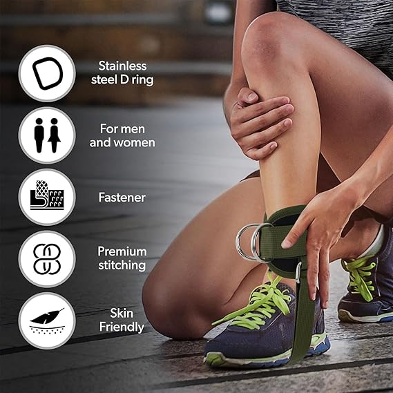 Ankle Straps for Cable Machines – Adjustable Comfort Ankle Cuffs for Glute Kickbacks & Leg Workouts - Urbizia