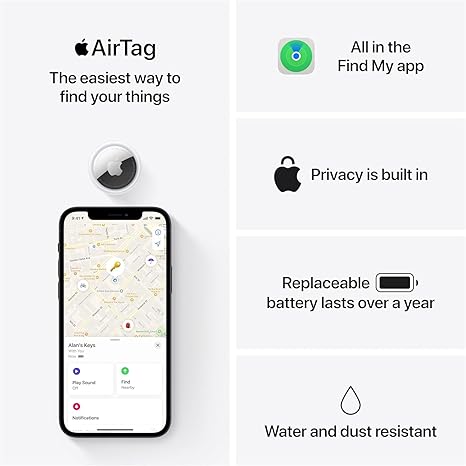 Apple AirTag 4 Pack – Bluetooth Tracker for Keys, Wallet, Luggage & More - Urbizia