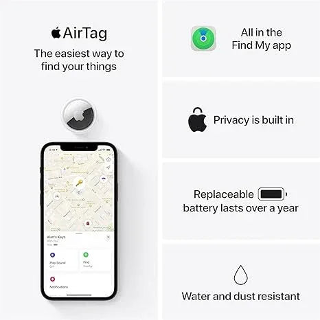 Apple AirTag 4 Pack – Bluetooth Tracker for Keys, Wallet, Luggage & More - Urbizia