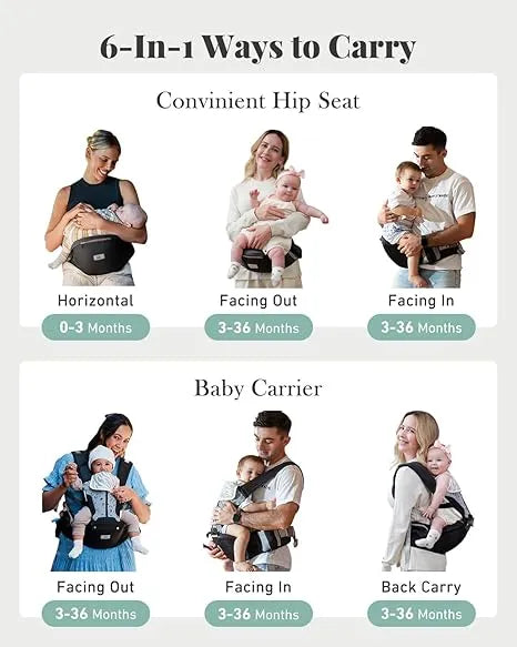 Baby Carrier, MOMTORY Safety-Certified 6-in-1 - Urbizia