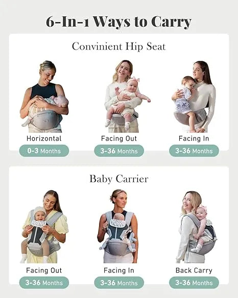 Baby Carrier, MOMTORY Safety-Certified 6-in-1 - Urbizia