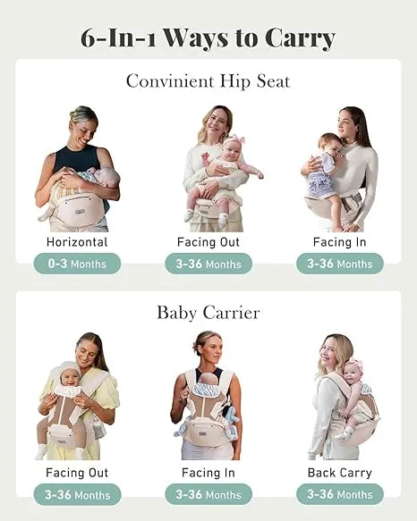 Baby Carrier, MOMTORY Safety-Certified 6-in-1 - Urbizia