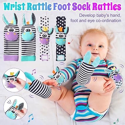 Baby Rattle & Teething Toy Set – Rattle Socks for Newborns to 12 Months - Urbizia