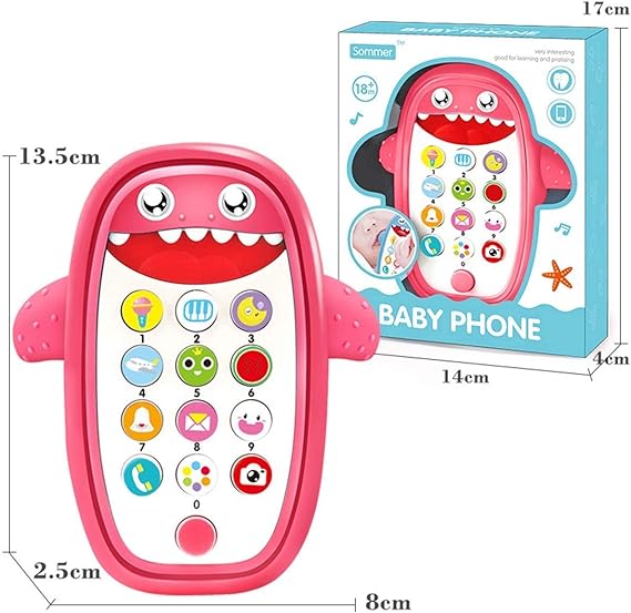 Baby Shark Musical Phone Toy – Light, Sound & Teething Toy for Babies - Urbizia