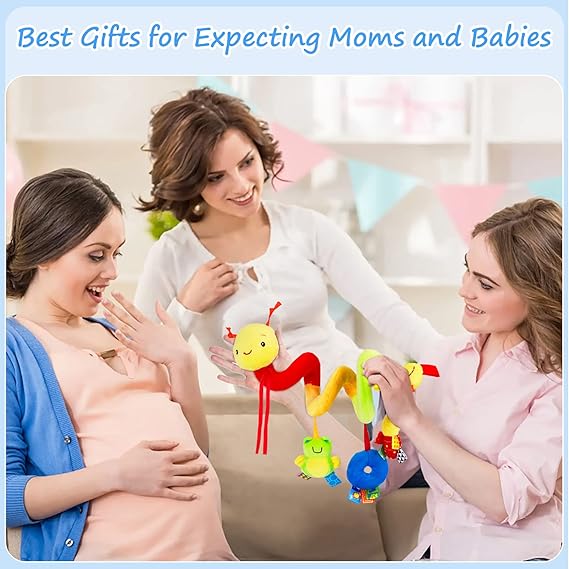 Baby Spiral Hanging Crib Toy – Rattle & Bell Stroller Activity Toy for Infants - Urbizia