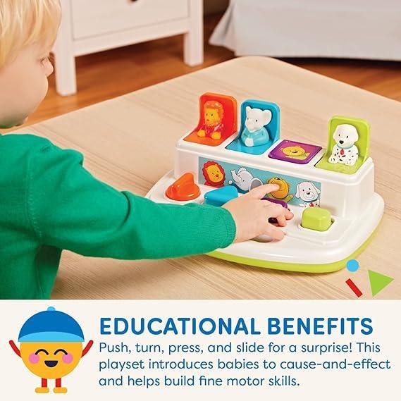 Battat Pop-Up Pals – Cause and Effect Color Sorting Toy for Toddlers - Urbizia