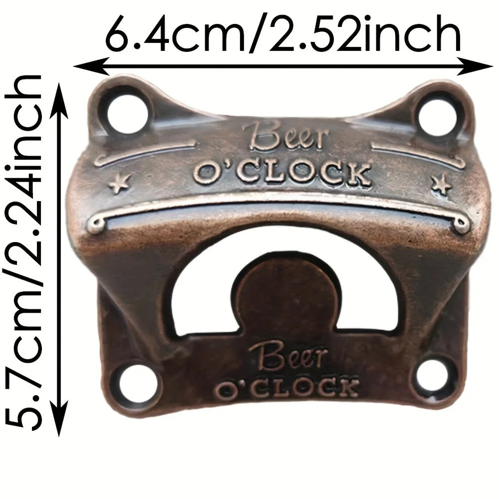 “Beer O’ Clock” Wall Mounted Bottle Opener – Retro Bar & BBQ Tool