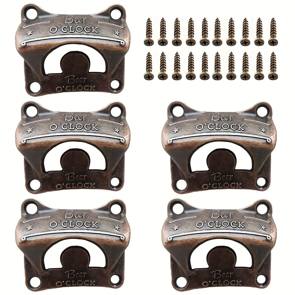 Beer O’ Clock” Wall Mounted Bottle Opener – Retro Bar & BBQ Tool