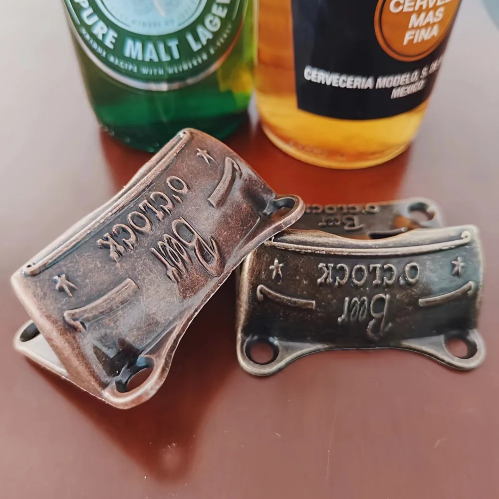 “Beer O’ Clock” Wall Mounted Bottle Opener – Retro Bar & BBQ Tool