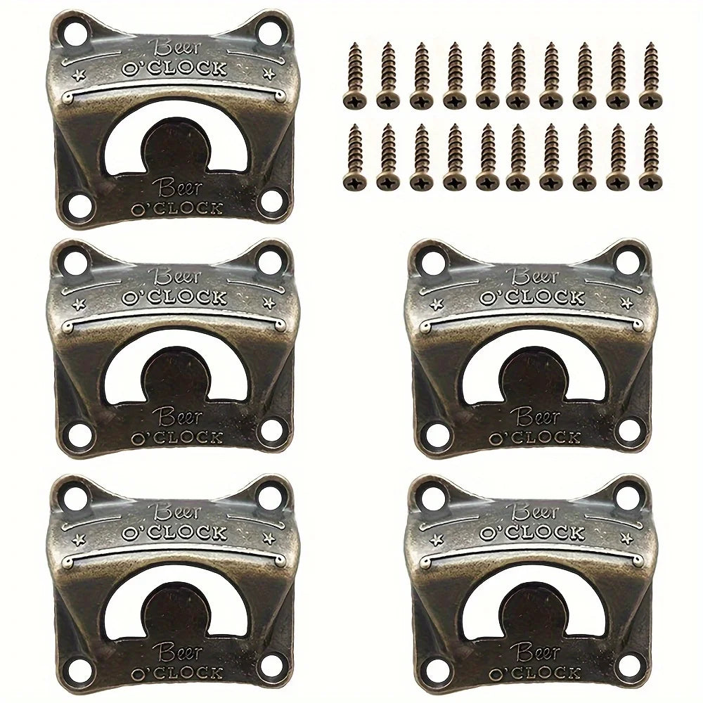 Beer O’ Clock” Wall Mounted Bottle Opener – Retro Bar & BBQ Tool