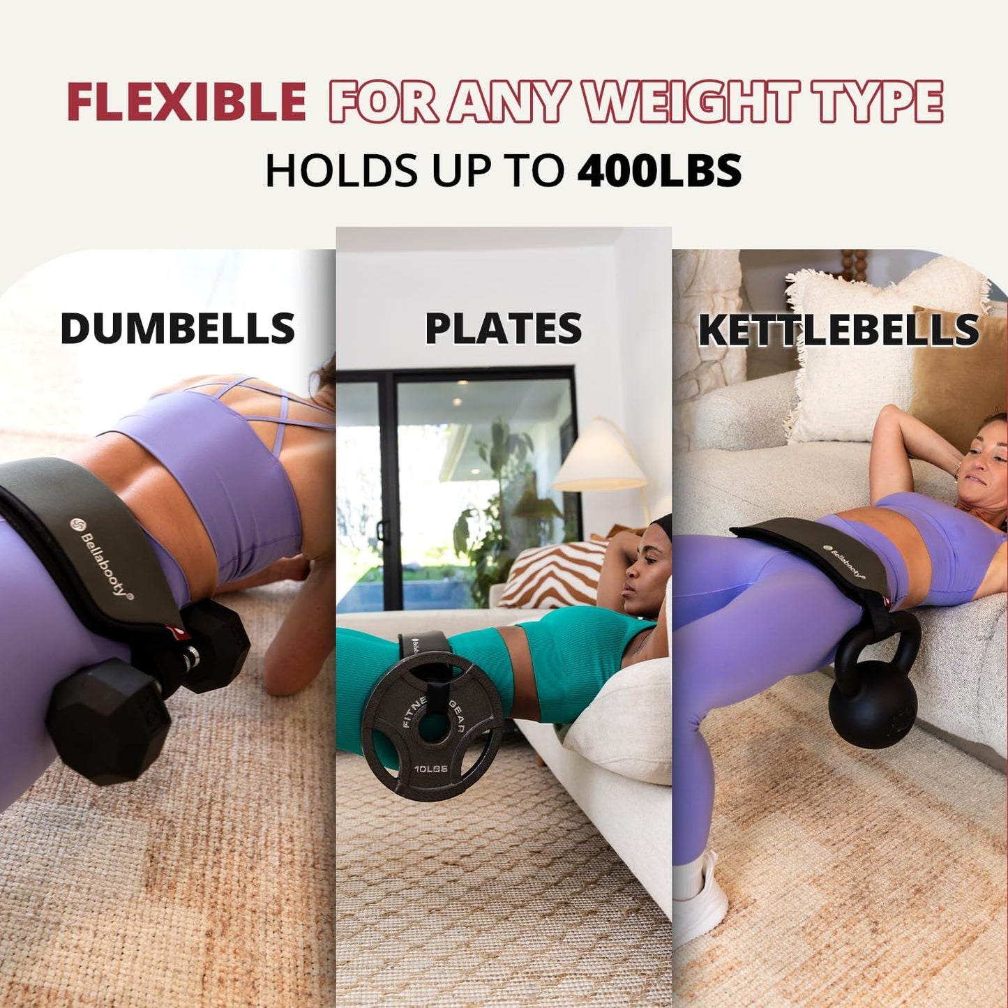Bellabooty Hip Thrust Belt – Padded Exercise Belt for Dumbbells, Kettlebells & Plates - Urbizia