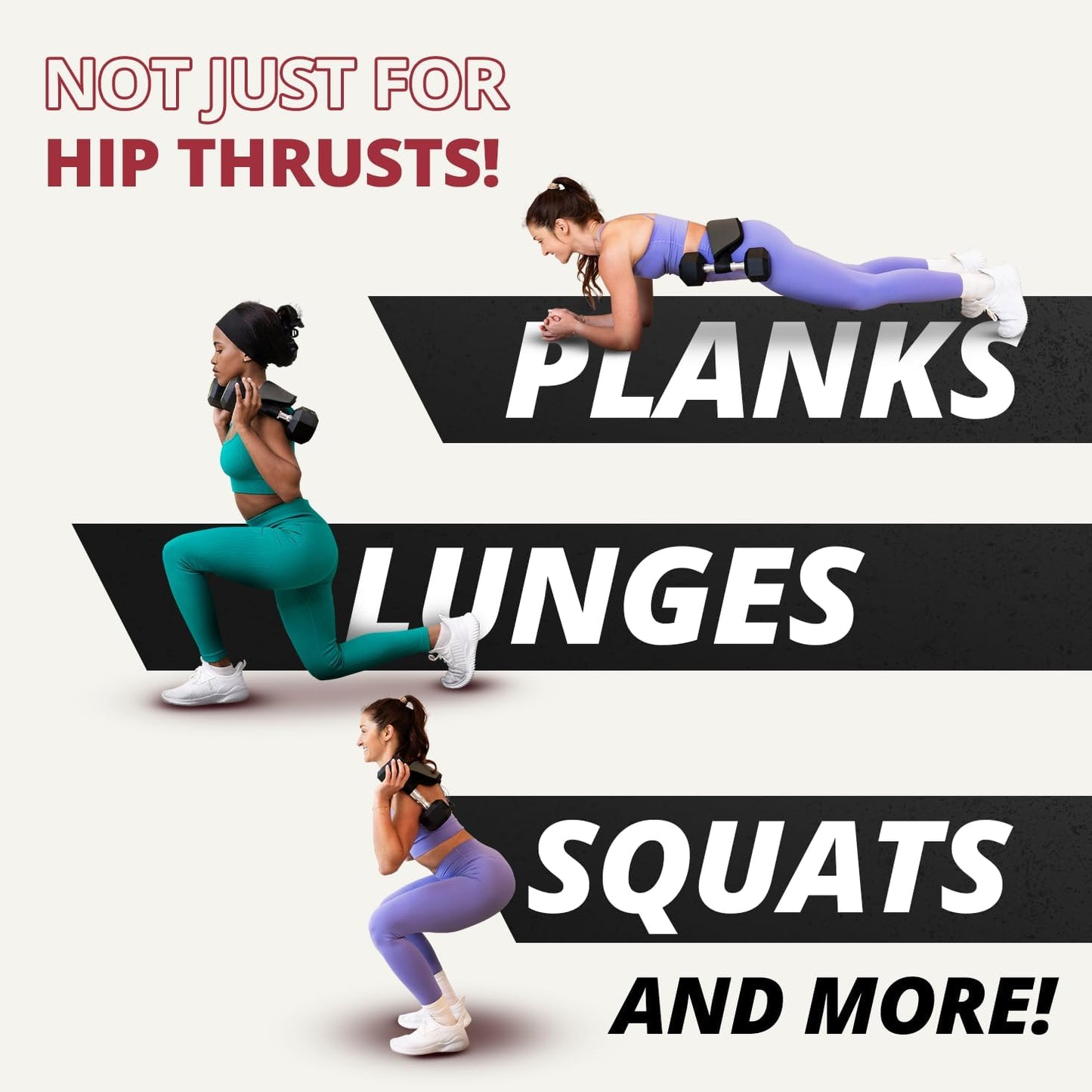 Bellabooty Hip Thrust Belt – Padded Exercise Belt for Dumbbells, Kettlebells & Plates - Urbizia