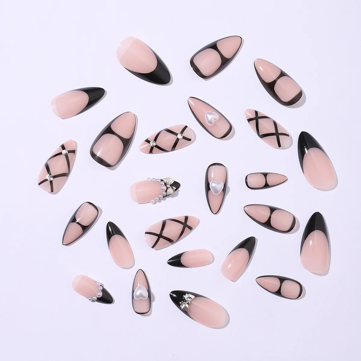 Black Cool Fake Nails – Halloween Bat Press on Nails