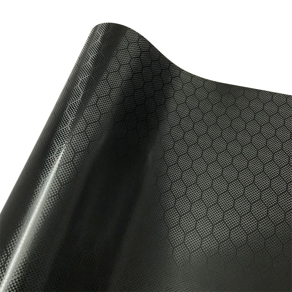 Black Forged Carbon Fiber Vinyl Wrap – Honeycomb Carbon Film for Car & Motorcycle