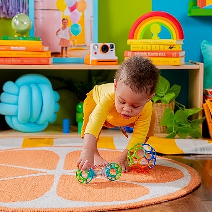 Bright Starts Oball Bundle – Easy-Grasp Ball & Rattle Toy Set for Newborns - Urbizia